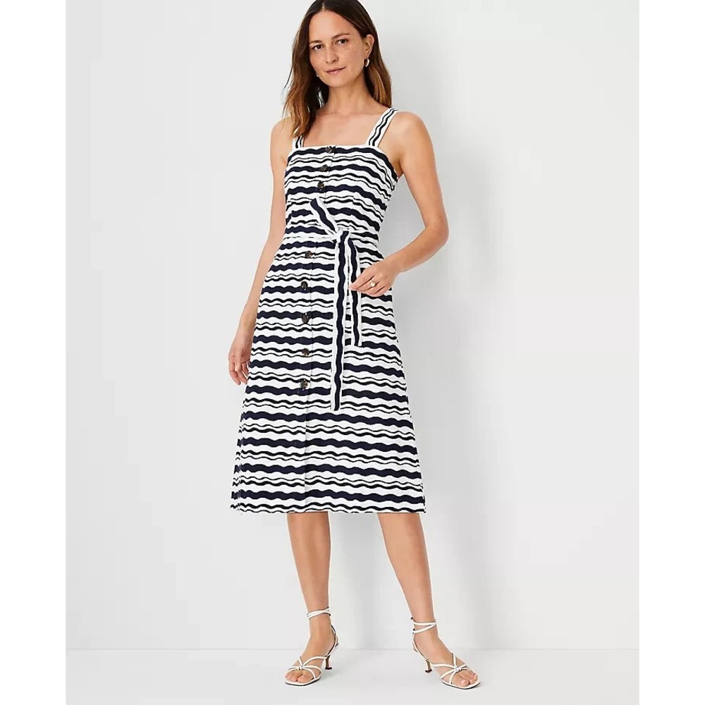 ANN TAYLOR $169 Wave Strappy Flare Dress Size Large Great condition